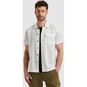 PME Legend - Short Sleeve Overhemd - Wit - Linnen Blend
