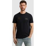 PME Legend - T-Shirt Waffle - Donkerblauw - Katoen en Stretch - Regular-fit