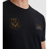 PME Legend - T-Shirt Waffle - Donkerblauw - Katoen en Stretch - Regular-fit