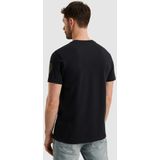 PME Legend - T-Shirt Waffle - Donkerblauw - Katoen en Stretch - Regular-fit