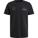 PME Legend - T-Shirt Waffle - Donkerblauw - Katoen en Stretch - Regular-fit