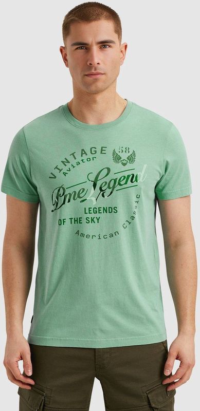 PME Legend - T-Shirt Logo Artwork - Lichtblauw - Katoen - Regular-fit