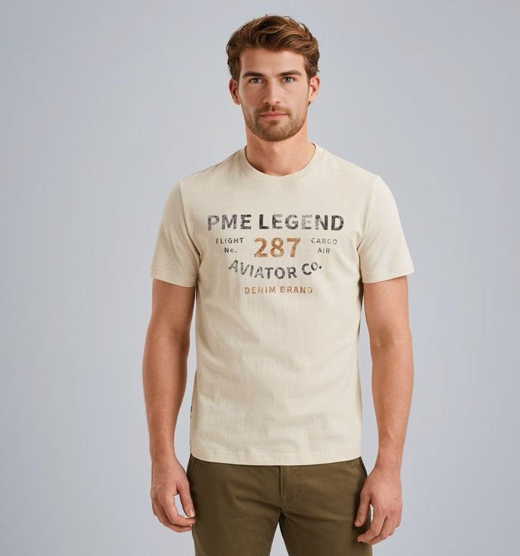 PME Legend - T-shirt - Grijs - Korte Mouw - Regular Fit