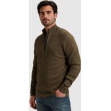 Cast Iron - Trui - Kaki - Ingebreid Patroon - Slim Fit - Lange Mouwen