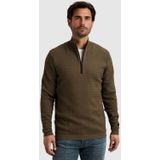 Cast Iron - Trui - Kaki - Ingebreid Patroon - Slim Fit - Lange Mouwen