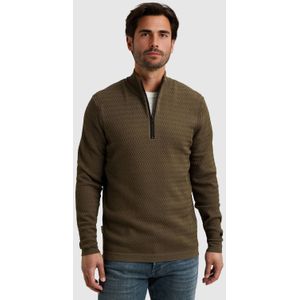 Cast Iron - Trui - Kaki - Ingebreid Patroon - Slim Fit