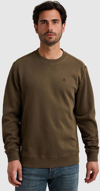 Cast Iron - Sweater - Kaki - Regular Fit - Lange Mouwen