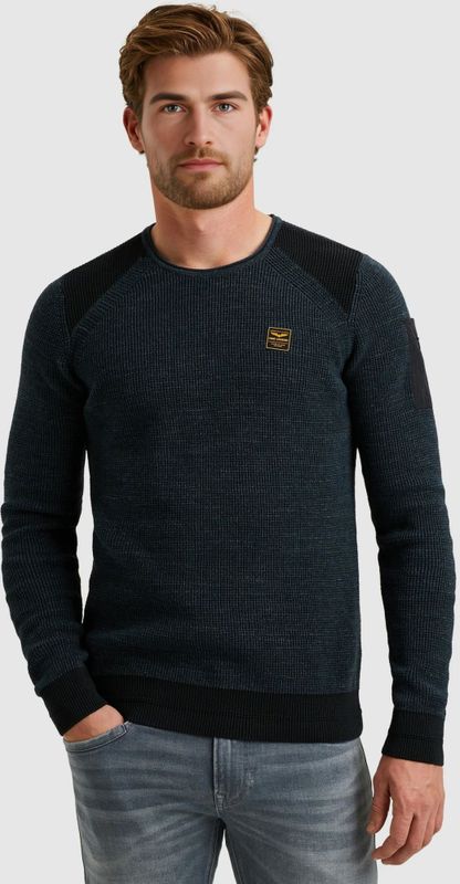 PME Legend - Trui - Ronde Hals - Katoen - Melange Effect