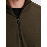 PME Legend - Half Zip Trui - Groen - Regular-fit - Biologisch Katoen