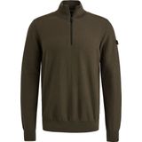 PME Legend - Half Zip Trui - Groen - Regular-fit - Biologisch Katoen