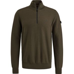 PME Legend - Half Zip Trui - Groen - Regular-fit - Biologisch Katoen
