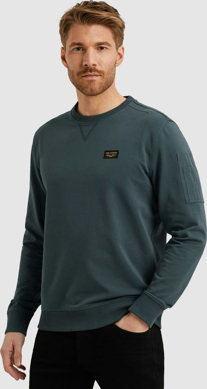 PME Legend - American Classic Sweater - Donkergroen - Regular-fit - Katoen en Stretch