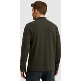 PME Legend - American Classic Longsleeve Poloshirt - Bruin - Regular-fit - Katoen en Stretch