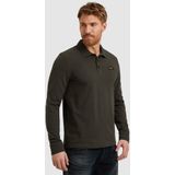 PME Legend - American Classic Longsleeve Poloshirt - Bruin - Regular-fit - Katoen en Stretch