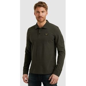 PME Legend - American Classic Longsleeve Poloshirt - Bruin - Regular-fit - Katoen en Stretch
