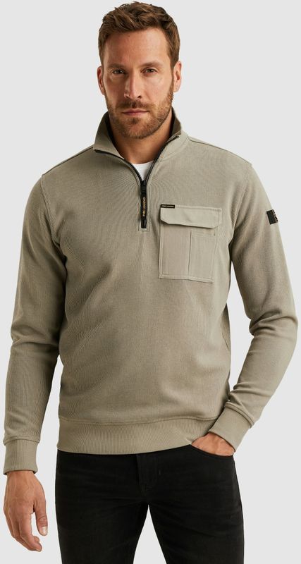 PME Legend - Trui - Katoenen Ribjersey - Halve Rits