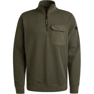 PME Legend - Trui met Halve Rits - Katoenen Ribjersey - Modern Design