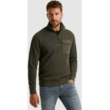 PME Legend - Trui met Halve Rits - Katoenen Ribjersey - Modern Design