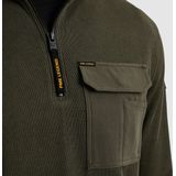 PME Legend - Trui met Halve Rits - Katoenen Ribjersey - Modern Design