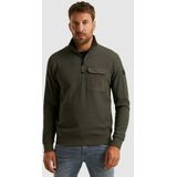 PME Legend - Trui met Halve Rits - Katoenen Ribjersey - Modern Design