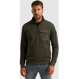 PME Legend - Trui met Halve Rits - Katoenen Ribjersey - Modern Design