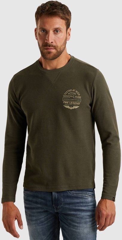 PME Legend - T-shirt - Lange Mouwen - 100% Katoen - Piquè Structuur