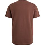 PME Legend Heren t-shirt bruin (Maat: S) - Effen - Halslijn: Ronde hals,