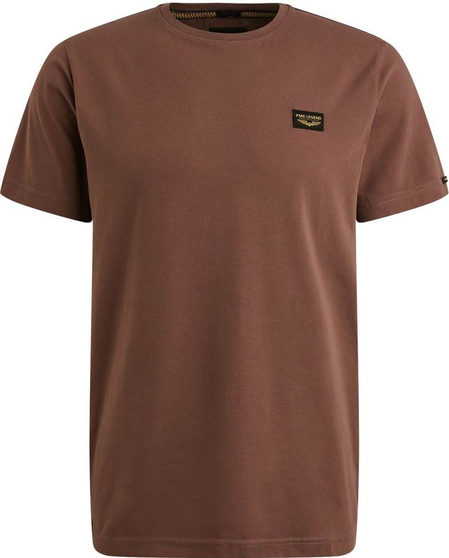 PME Legend Heren t-shirt bruin (Maat: S) - Effen - Halslijn: Ronde hals,