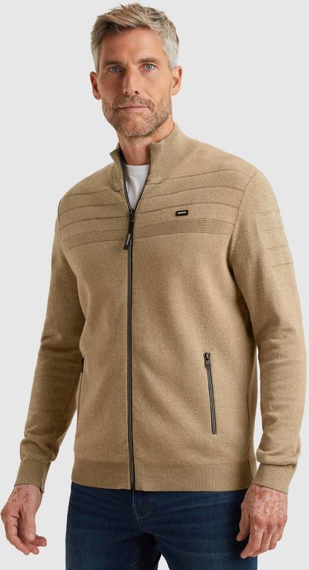 Vanguard - Vest - Lichtbruin - Ingebreid Patroon - Lange Mouwen