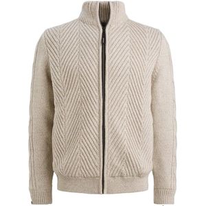 Vanguard Heren vest beige (Maat: S) - Mélange - Halslijn: Opstaande kraag,