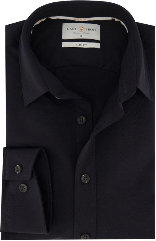 Cast Iron - Overhemd Twill Jersey - Zwart - Heren