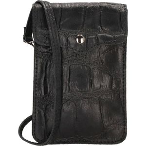 Charm London Phone Bag Elisa Telefoontasje Croco Zwart