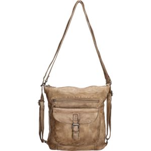 Hide & Stitches Paint Rock Rugzak - Zand - 100% Leer