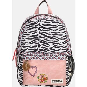 Zebra Trends tiger leopard kinderrugzak M panter wit/roze
