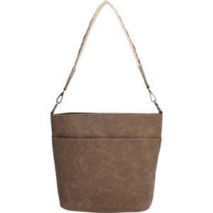 Beagles Malaga Crossbody Schouder Tas Shopper Fashion Bag - Tote Bag - Donkertaupe