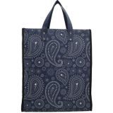 Beagles Shop & Go Boodschappentas - Blauw/Wit Paisley