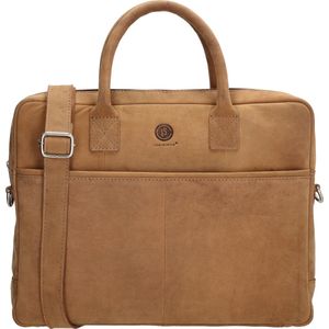 Castillo LS Leren Laptoptas / Aktetas - Geschikt voor 14 inch Laptop | 30x39x6cm | Vintage-Used Look | Leren Laptop Tas voor Dames & Heren - Cognac