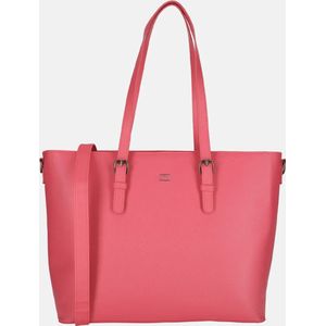 Duifhuizen Saffiano shopper met laptopvak L fuchsia