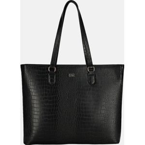 Duifhuizen Croco Shopper - Zwart