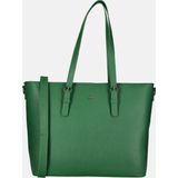 Duifhuizen Saffiano shopper met laptopvak L papegaai groen