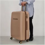 Charm London Travel Trolley L Grote Koffer - 75 cm - 96 Liter - TSA Slot - Roze