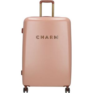 Charm London Travel Trolley L Grote Koffer - 75 cm - 96 Liter - TSA Slot - Roze