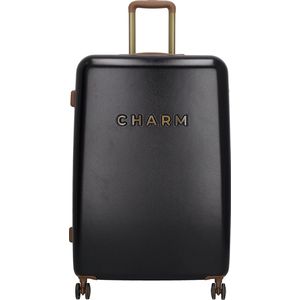 Charm London Travel Trolley L Grote Koffer - 75 cm - 95 Liter - TSA Slot - Zwart