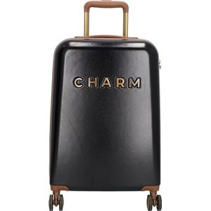 Charm London Travel Trolley S Handbagage Koffer - 55 cm - 35 Liter - TSA Slot - Zwart