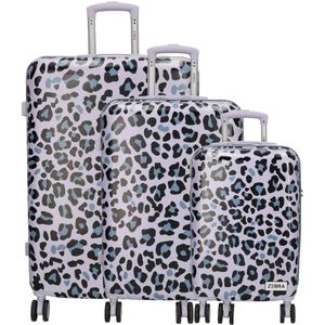 Zebra Trends Animal Travel Kofferset - 3 delig - TSA slot - Lila Panter