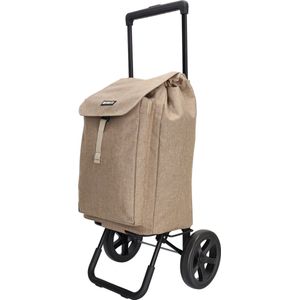 Amig - Boodschappenwagen met 2 wielen - Verstelbare tas - Lichtgewicht aluminium - Maximaal draagvermogen 15 kg - Inhoud 50 liter - Afmetingen: 51 x 45 x 15 cm - Kleur: Zwart