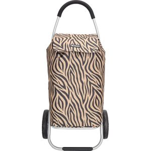 Beagles Alberic Boodschappen Trolley Lichtgewicht Kar Sterk - Zebra bruin
