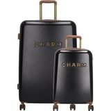 Charm London Nice Travel Kofferset - 2 delig - TSA slot - Zwart