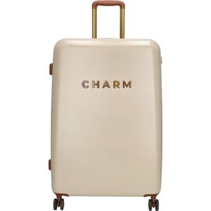 Charm London Nice Travel Grote Koffer - 75 cm - 95 Liter - TSA Slot - Beige