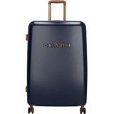 Charm London Nice Travel Grote Koffer - 75 cm - 95 Liter - TSA Slot - Blauw